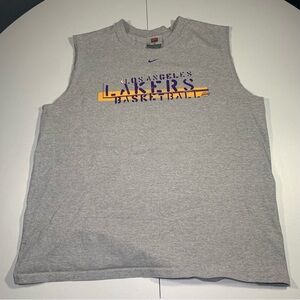 Vintage 90s Nike Los Angeles Lakers Center Swoosh Tank Top T Shirt Size XL